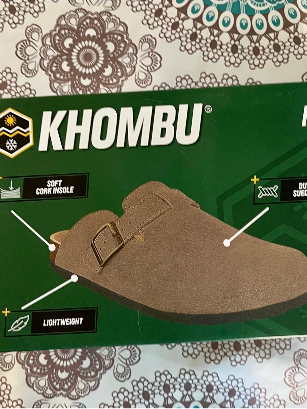 Khombu Taupe Suede Slip-On Clog with Buckle - Picture 4 of 5